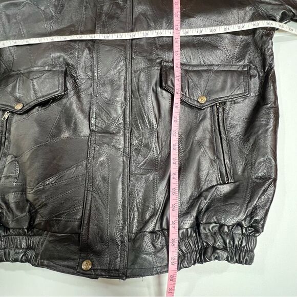 VTG 90’s Patchwork Leather Embroidered United States Air Force Eagle Jacket XL - Picture 12 of 13